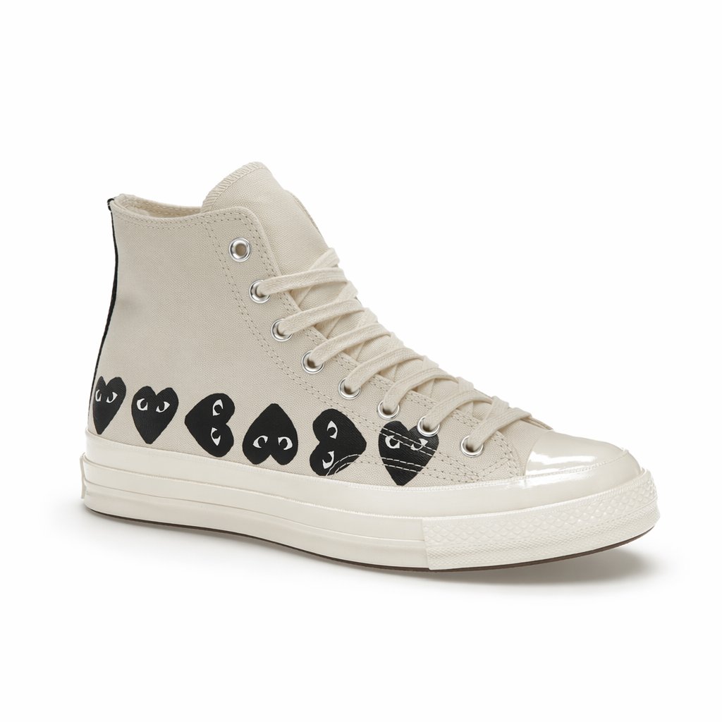 High-Top Canvas Sneaker · Milk/Black