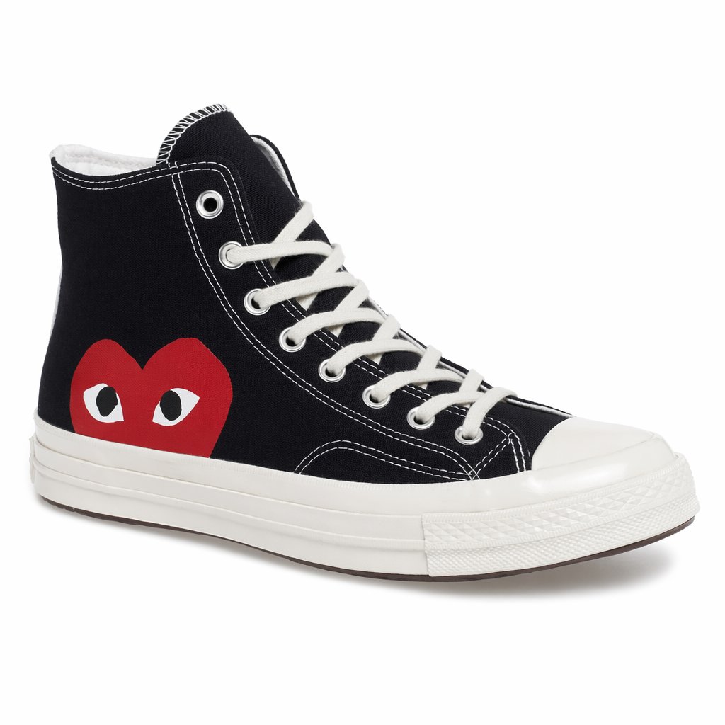 High-Top Canvas Sneaker · Black/Red