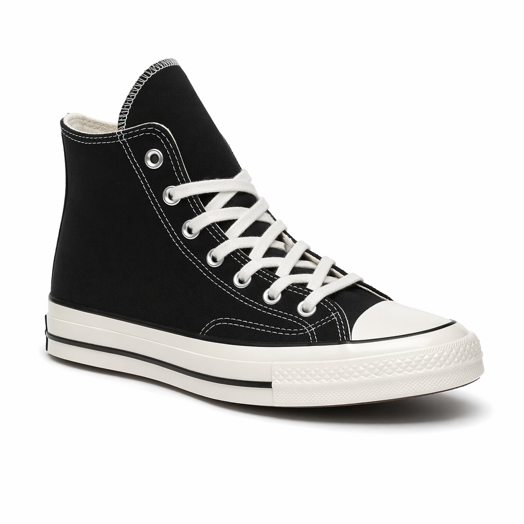 High-Top Canvas Sneaker · Black