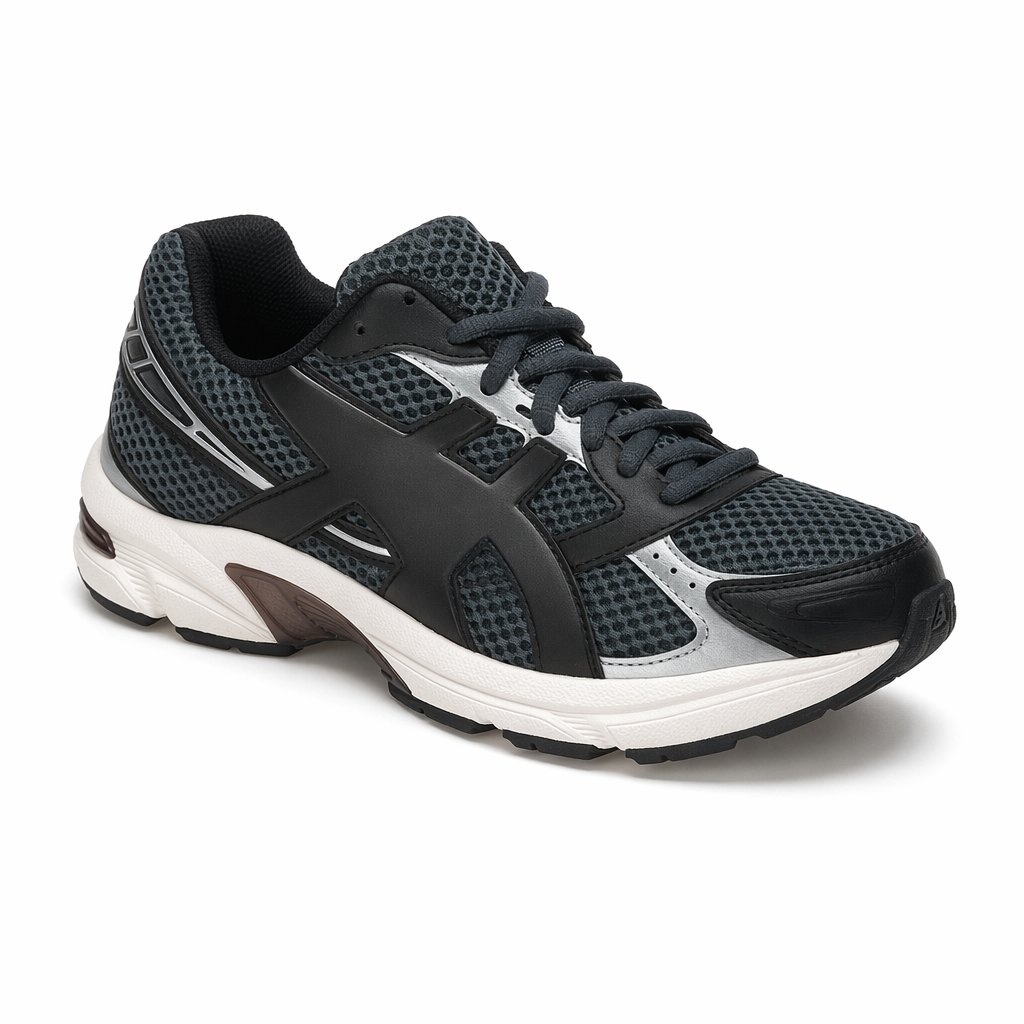 Retro Cushioned Running Sneaker · Steel Grey/Black