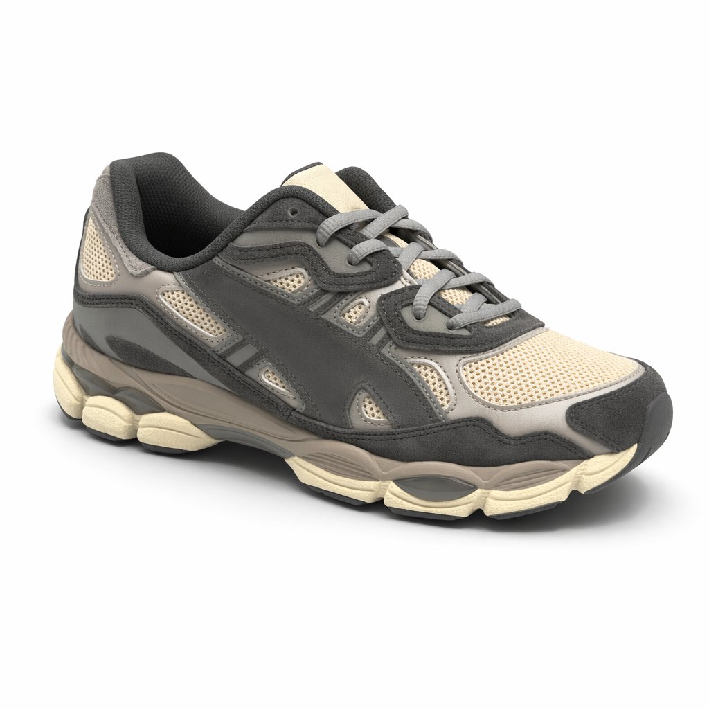 Retro Cushioned Running Sneaker · Oatmeal/Grey