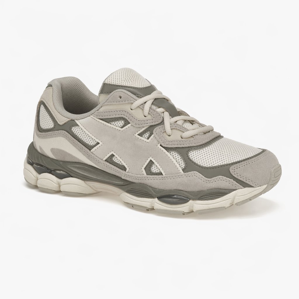 Retro Cushioned Running Sneaker · Cream/Oyster Grey