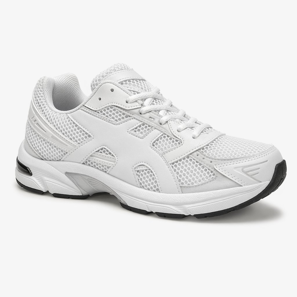 Retro Cushioned Running Sneaker · White/Black