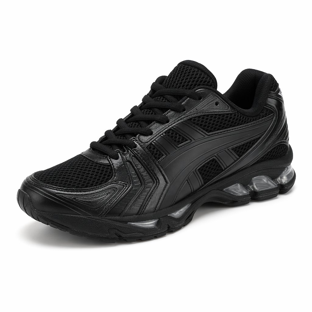 Y2K Cushioned Running Sneaker · Black/Silver