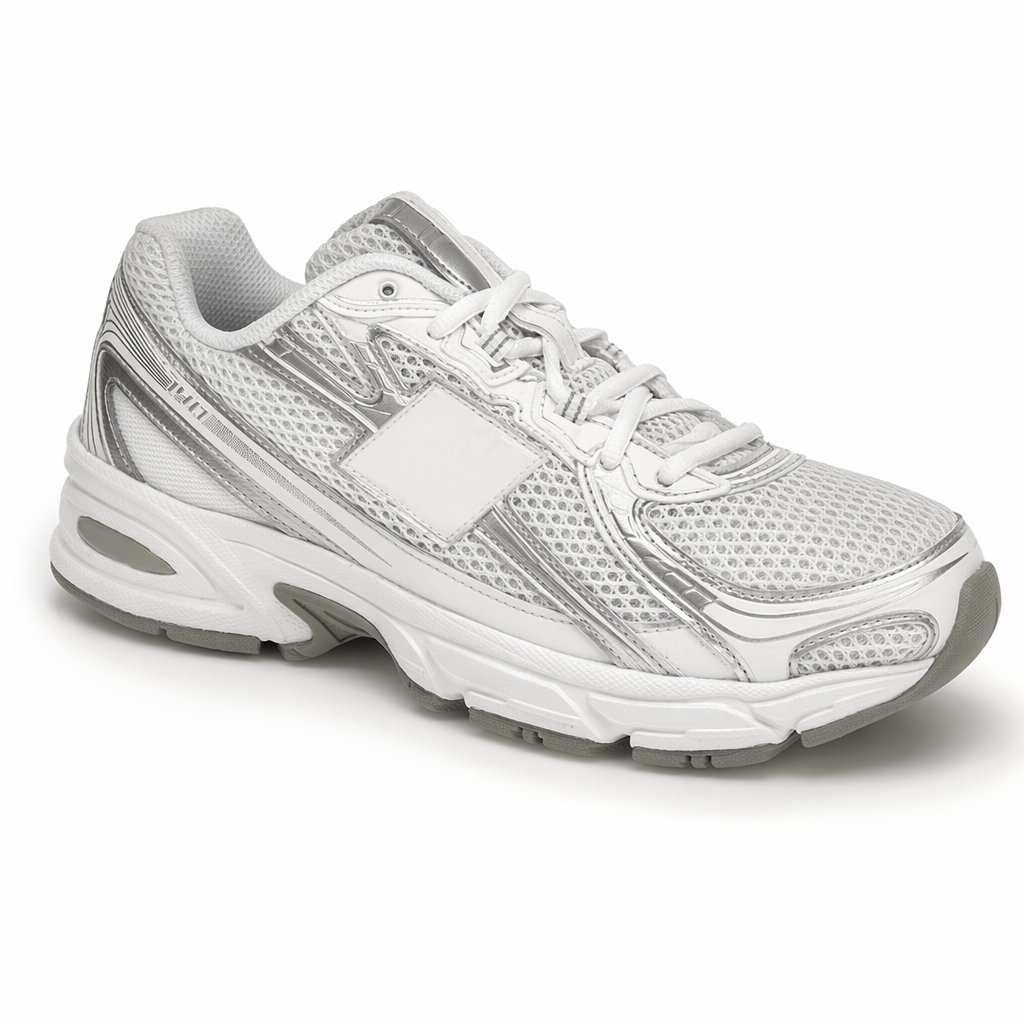 Retro Mesh Runner · White/Silver