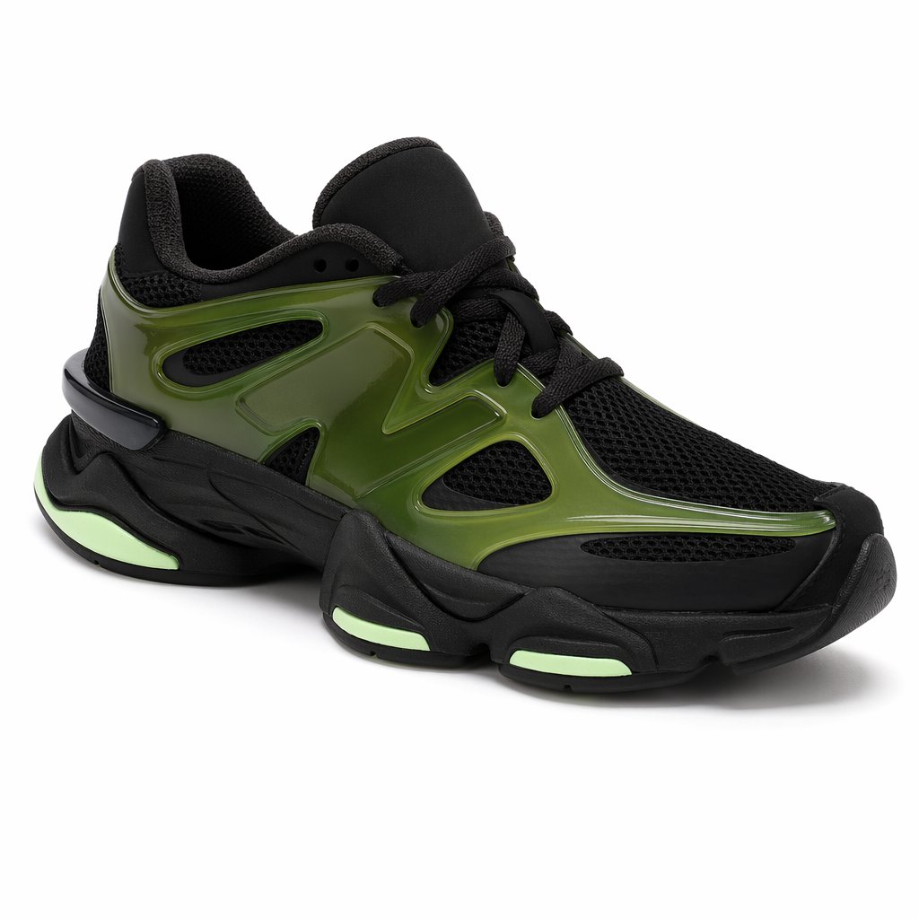Chunky Retro Dad Sneaker · Green/Black