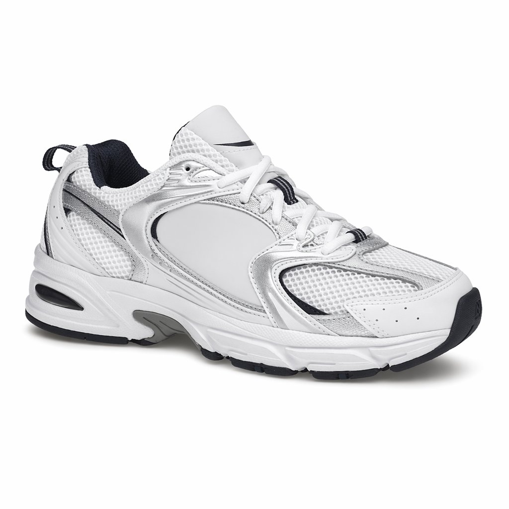 Retro Mesh Runner · White/Silver/Navy