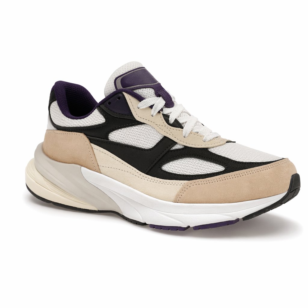 Retro Suede Runner · White/Plum