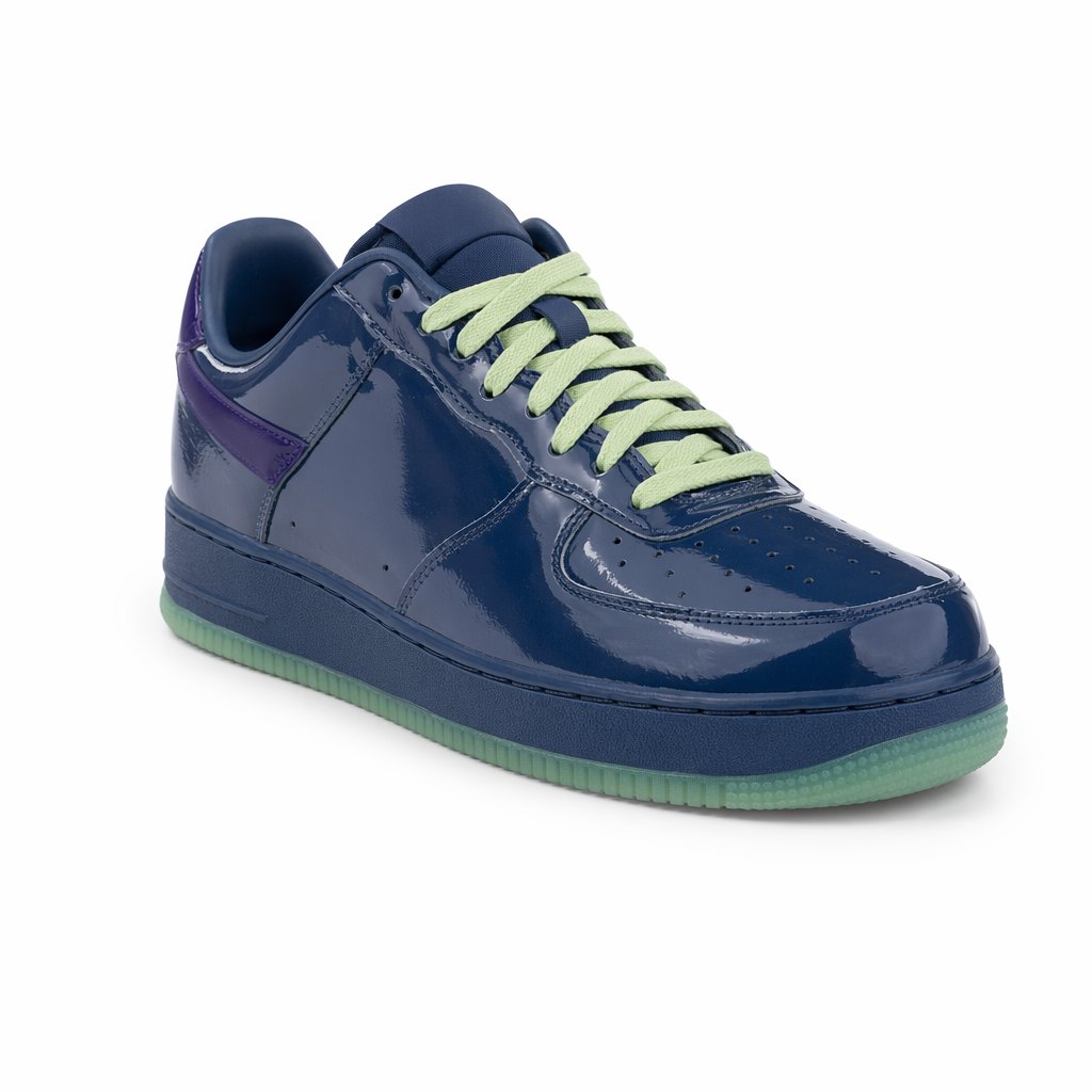 Classic Low-Top Patent Leather Sneaker · Navy/Violet