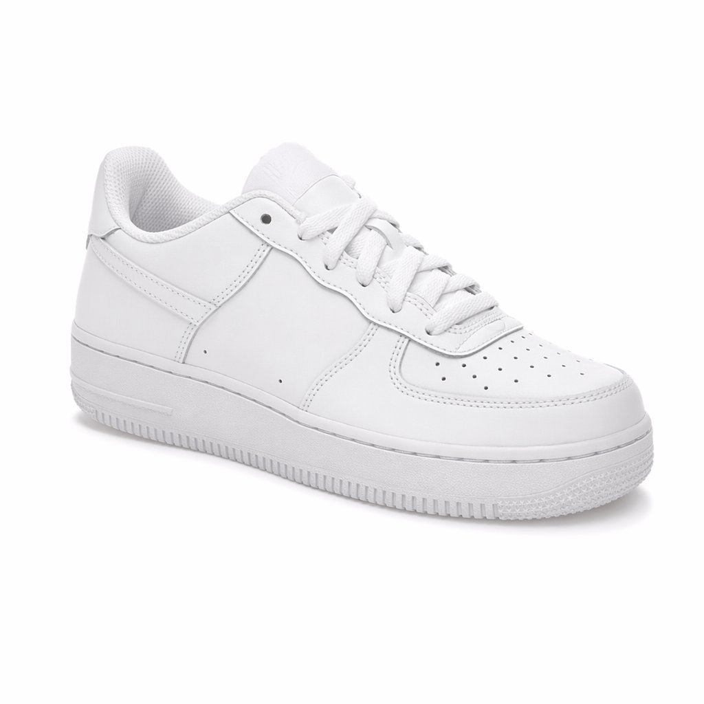 Classic Low-Top Leather Sneaker · Triple White (GS)