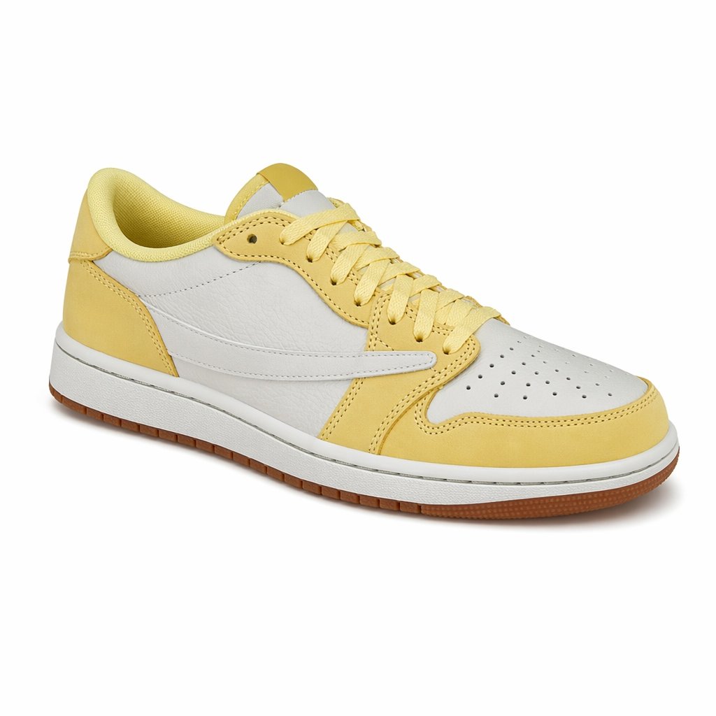 Low-Top Leather Sneaker · Canary Yellow/Blue (Women's)