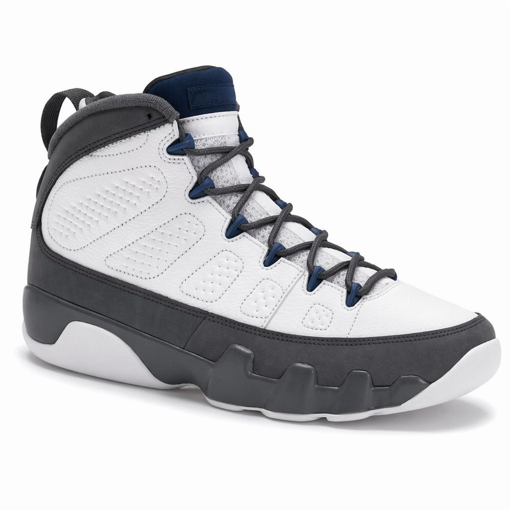 Mid-Top Basketball Sneaker · White/Blue/Grey