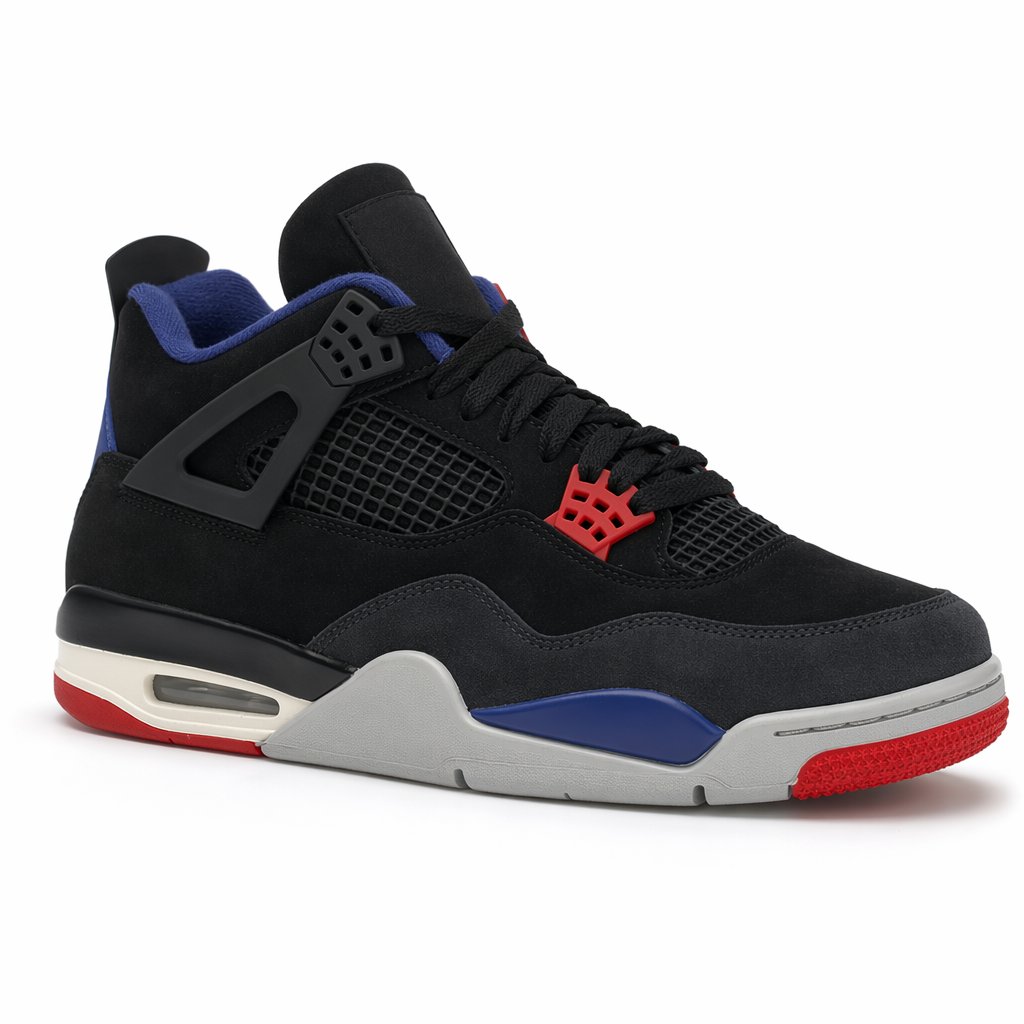 Mid-Top Mesh Basketball Sneaker · Black/Fire Red/Blue