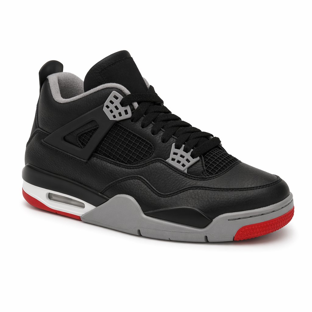 Mid-Top Mesh Basketball Sneaker · Black/Red/White
