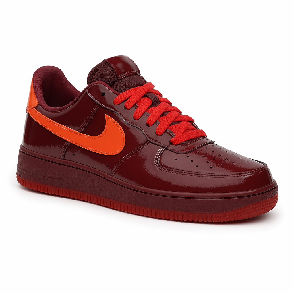 Classic Low-Top Patent Leather Sneaker · Red/Orange