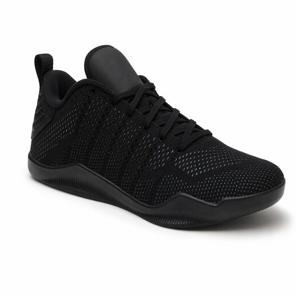 Low-Top Knit Basketball Sneaker · Black/Gold