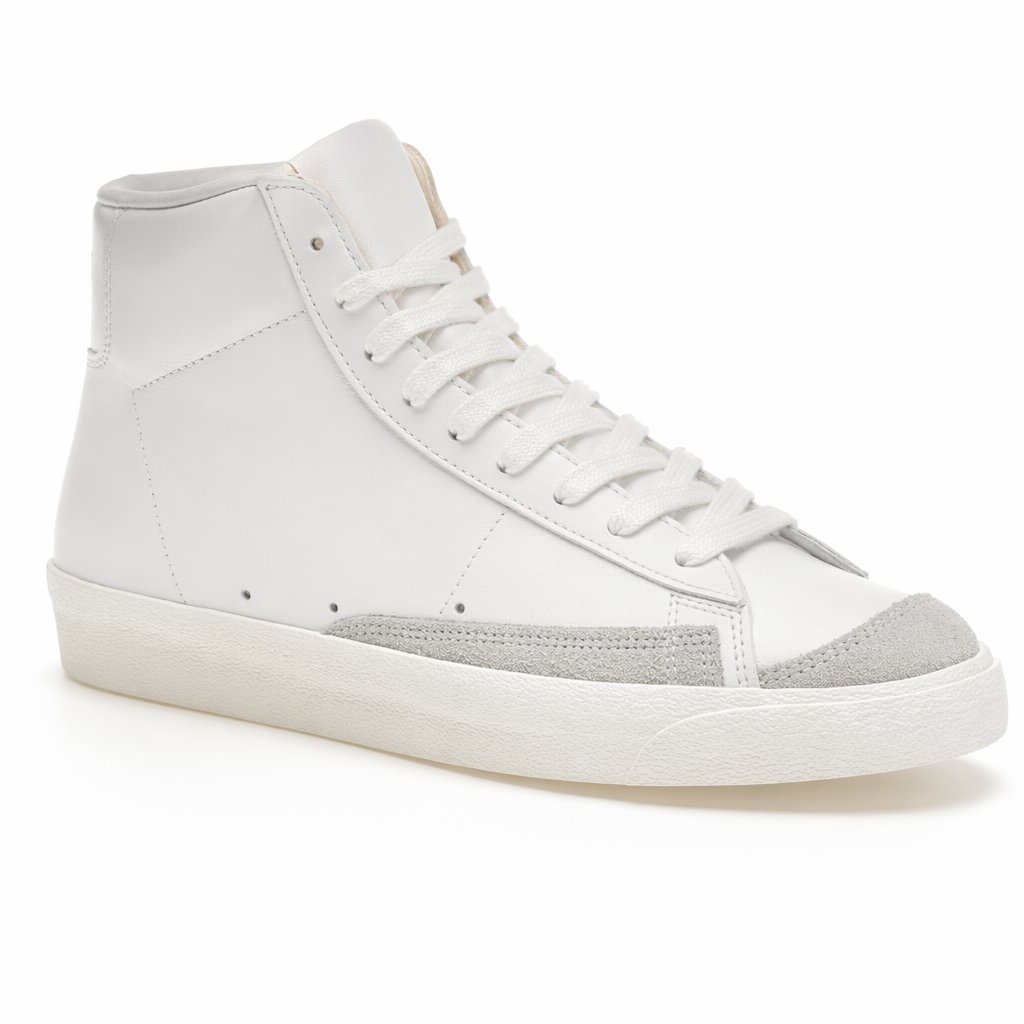 Mid-Top Retro Leather Sneaker · White/Black