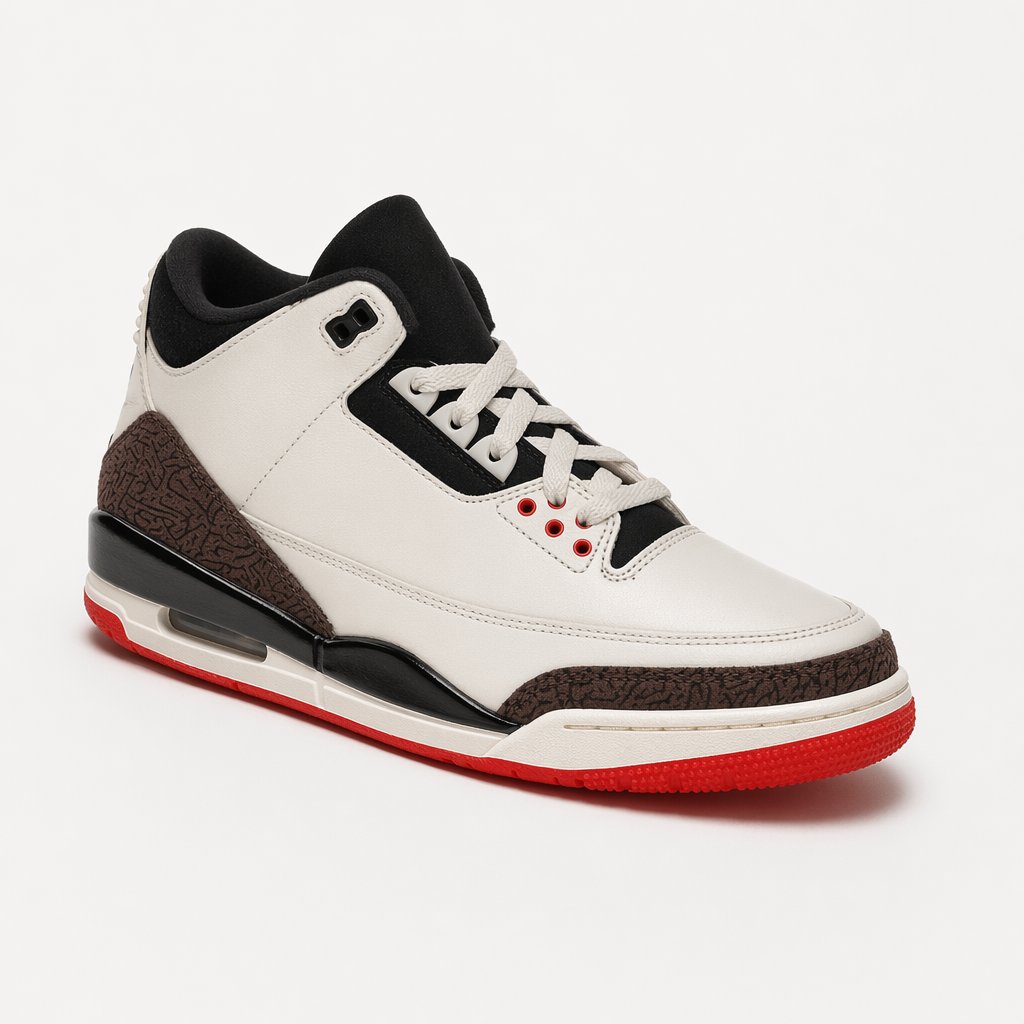 Mid-Top Elephant-Print Basketball Sneaker · Sail/Red