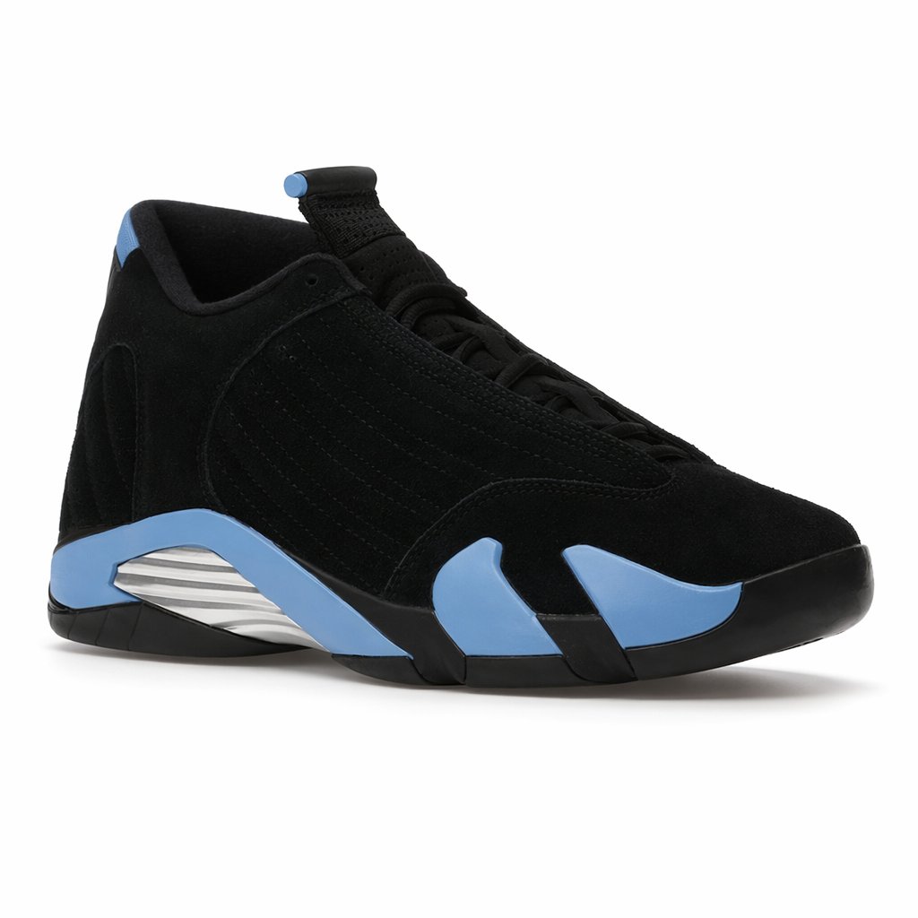 Mid-Top Leather Basketball Sneaker · Black/White/Blue