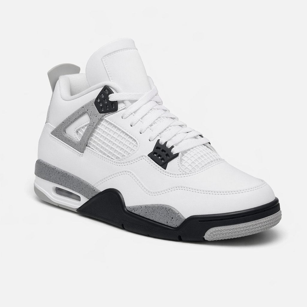 Mid-Top Mesh Basketball Sneaker · White/Fire Red/Grey