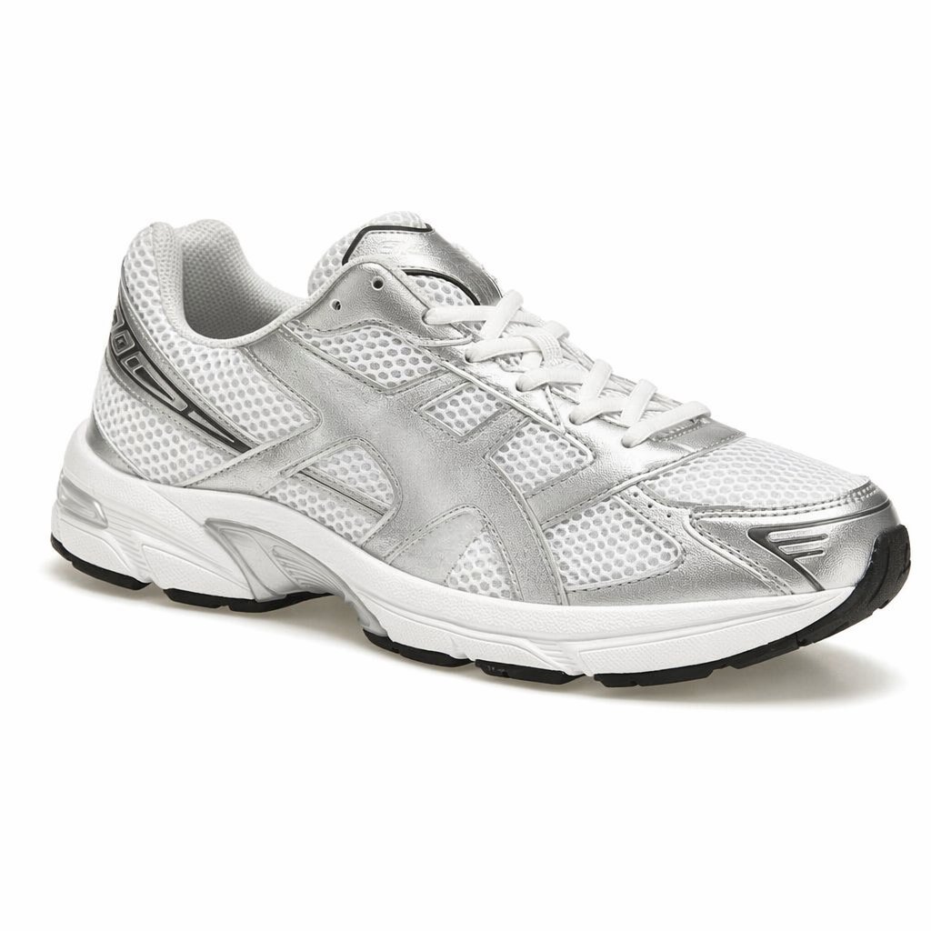 Retro Cushioned Running Sneaker · White/Silver