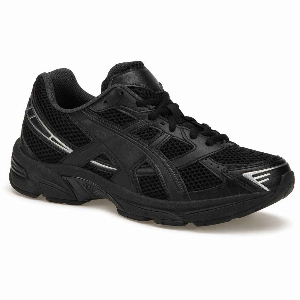 Retro Cushioned Running Sneaker · Black/Silver