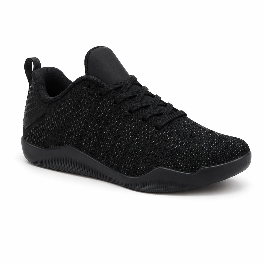 Low-Top Knit Basketball Sneaker · Black/Gold