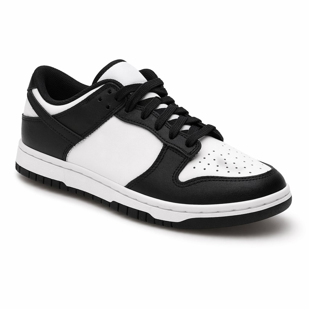 Retro Low-Top Panel Sneaker · Panda Black/White (Women's)