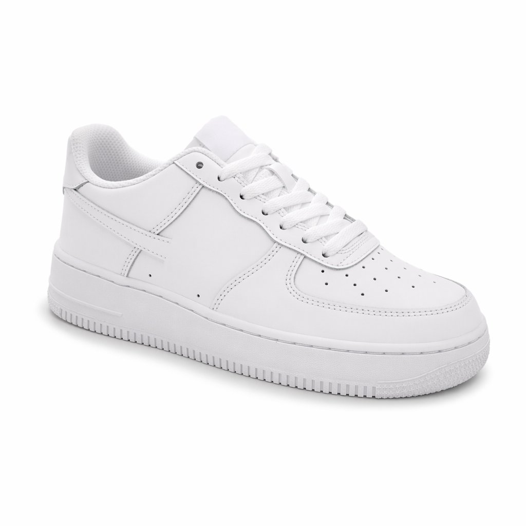 Classic Low-Top Leather Sneaker · Triple White (GS)