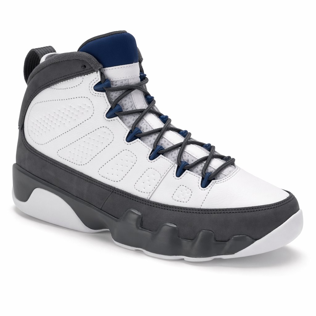 Mid-Top Basketball Sneaker · White/Blue/Grey