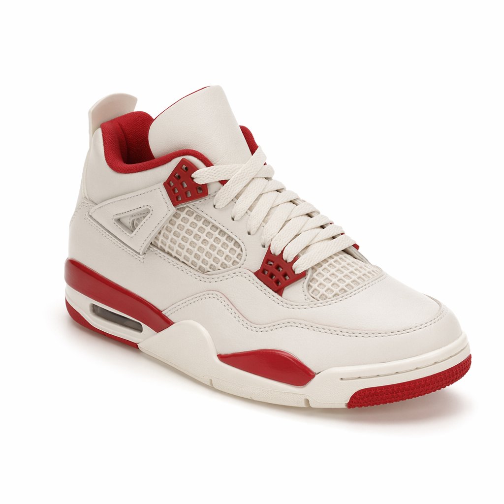 Mid-Top Mesh Basketball Sneaker · Ivory/Red (Women's)