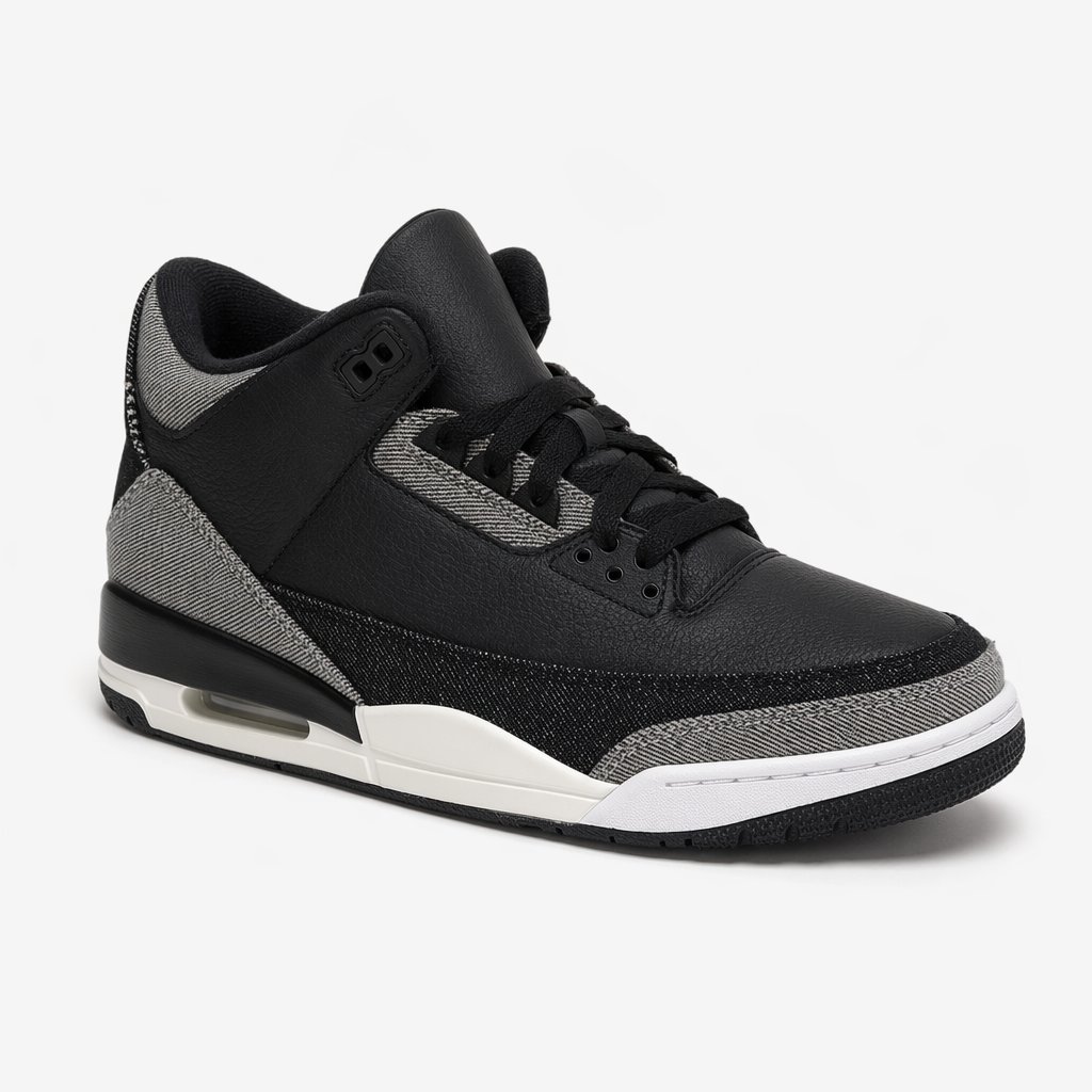 Mid-Top Denim Basketball Sneaker · Denim/Black/Red