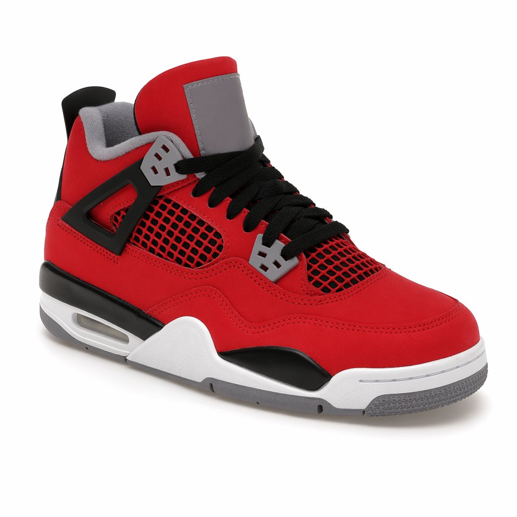 Mid-Top Mesh Basketball Sneaker · Fire Red/White (GS)