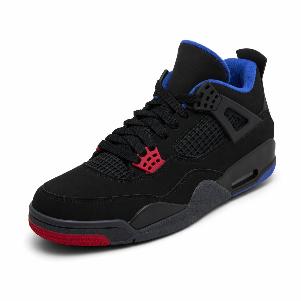 Mid-Top Mesh Basketball Sneaker · Black/Fire Red/Blue