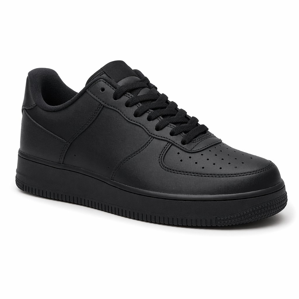 Classic Low-Top Leather Sneaker · Black