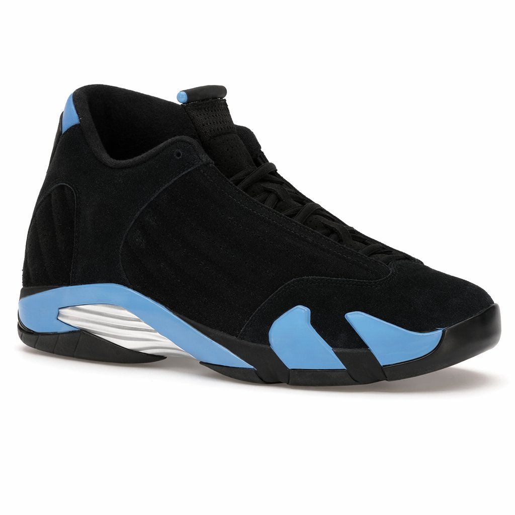 Mid-Top Leather Basketball Sneaker · Black/White/Blue