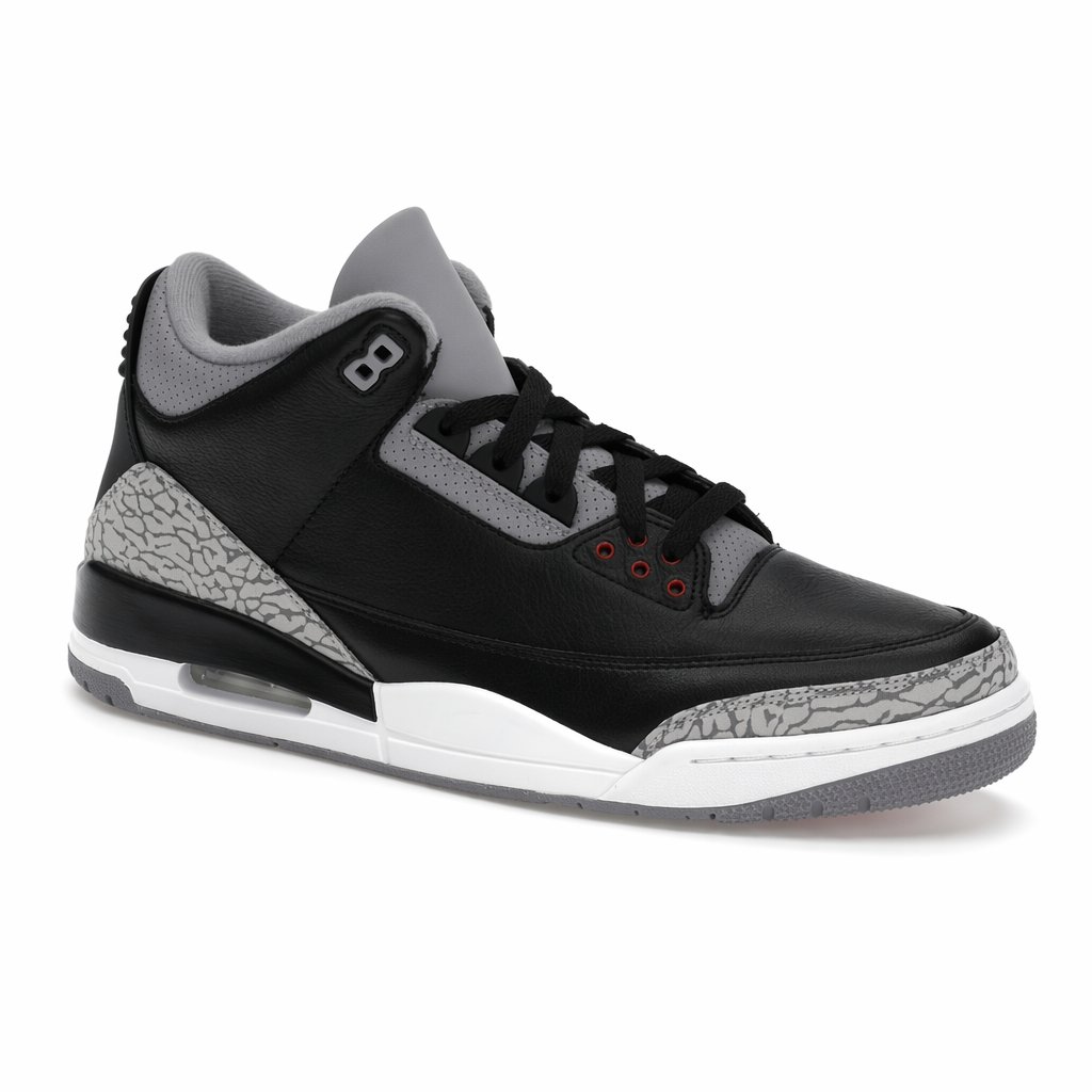 Mid-Top Elephant-Print Basketball Sneaker · Black/Fire Red/Grey