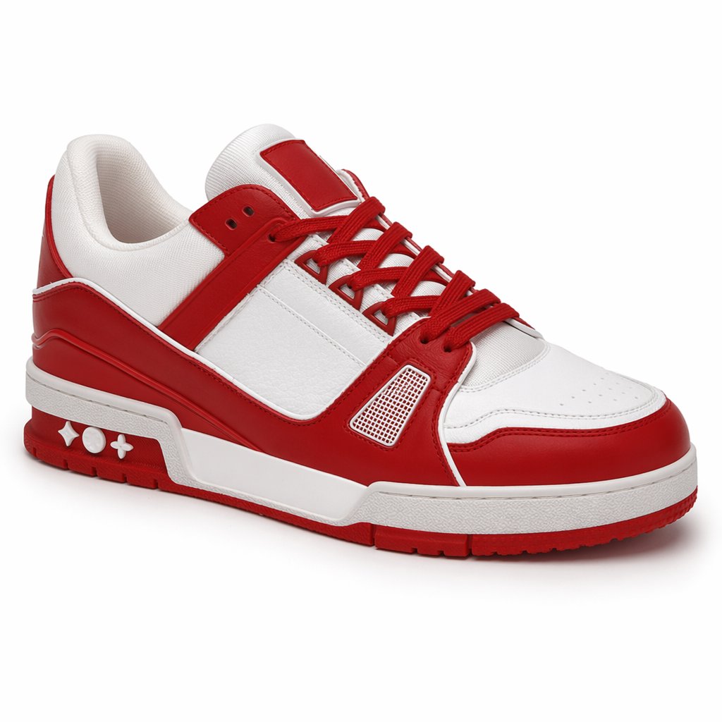 High-Top Chunky Sneaker · Red/White