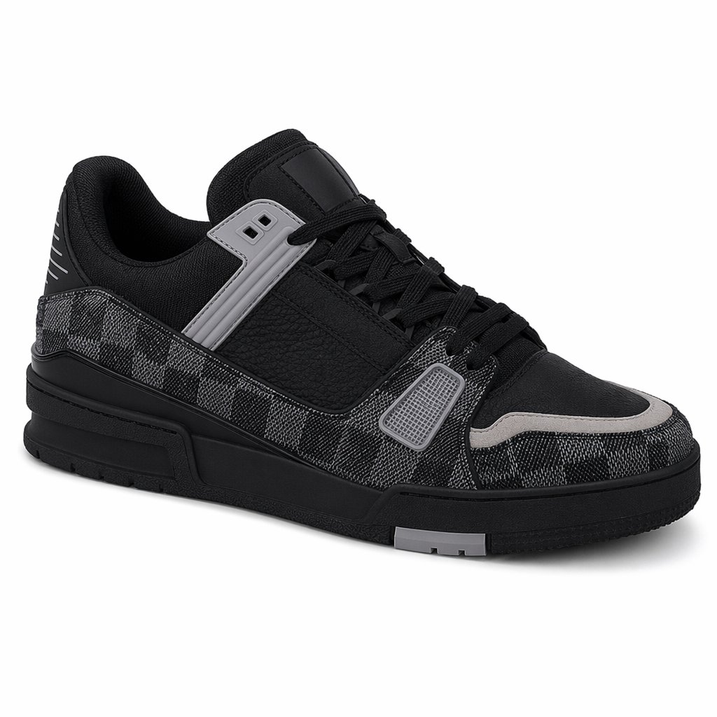 High-Top Chunky Sneaker · Black Denim