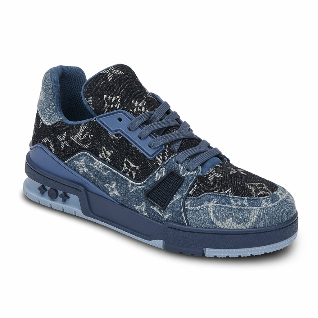 High-Top Chunky Sneaker · Blue Denim