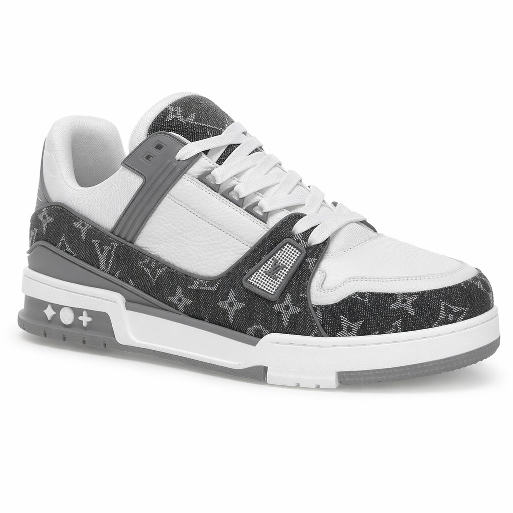 High-Top Chunky Sneaker · Grey/White Denim