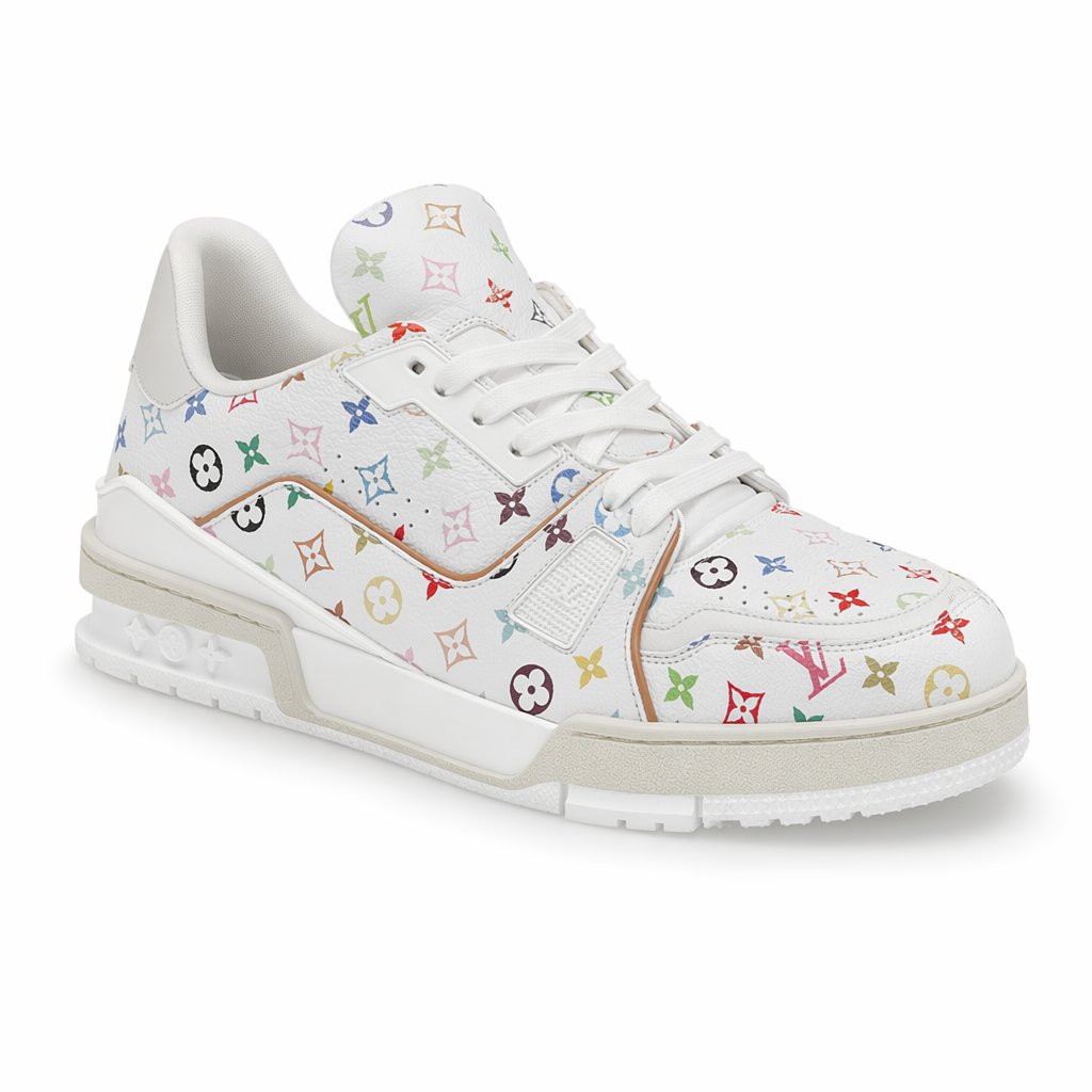 High-Top Chunky Sneaker · White/Multicolor