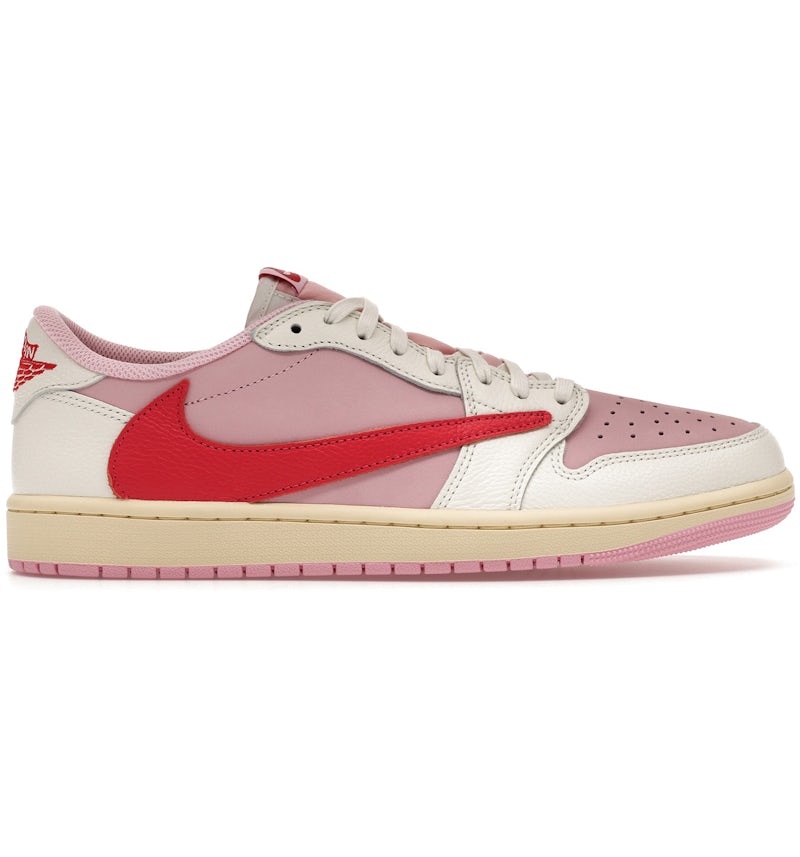 Low-Top Leather Sneaker · Sail/Tropical Pink