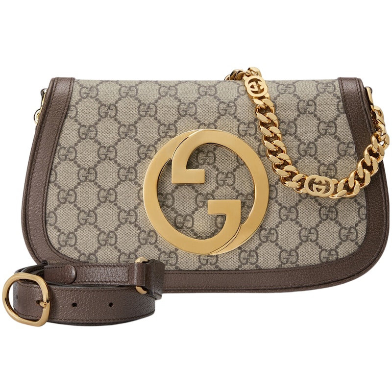 Gucci Blondie Shoulder Bag GG Supreme Beige/Ebony