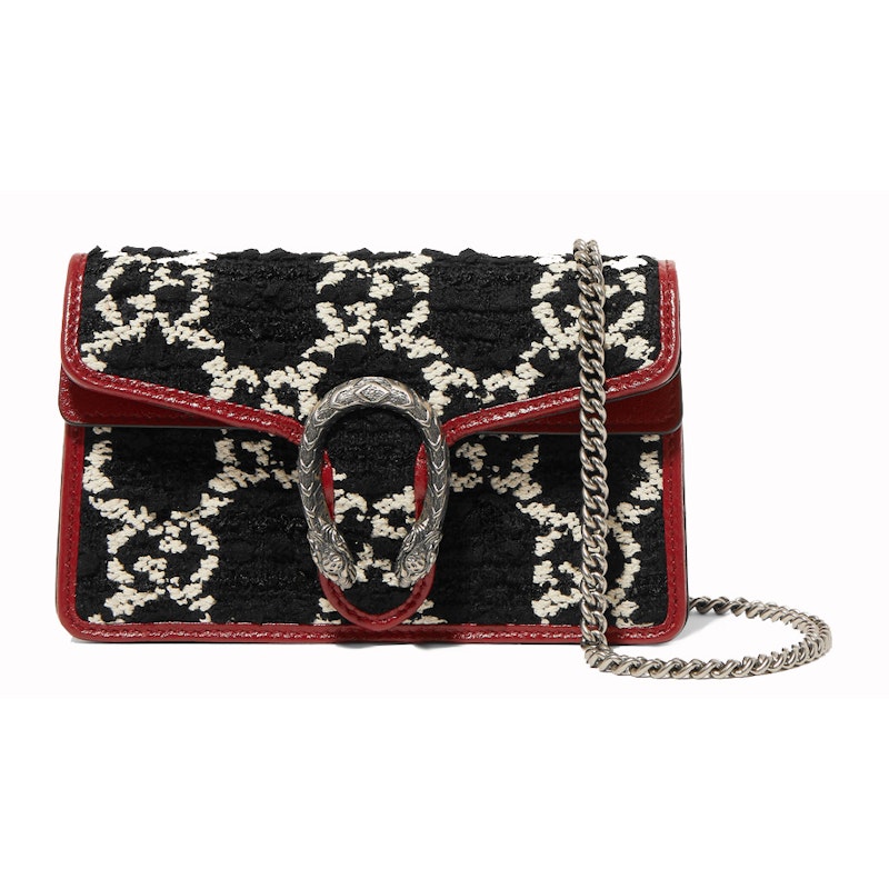Gucci Dionysus GG Tweed Super Mini Black/White/Cerise