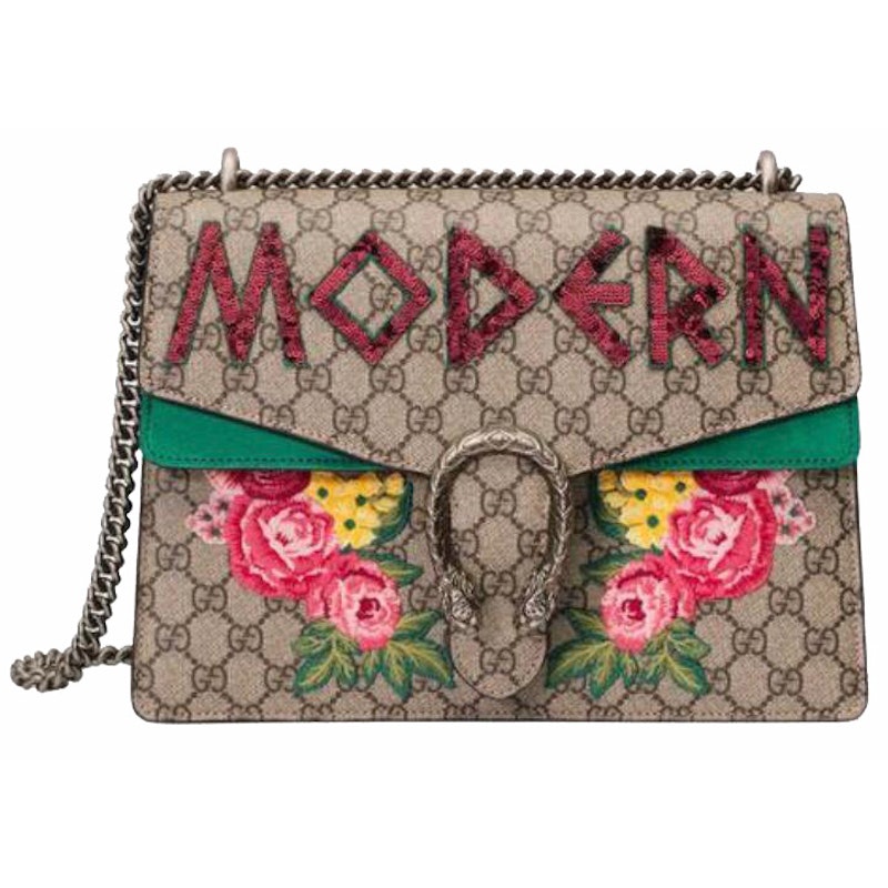 Gucci Dionysus Shoulder Bag GG Supreme Modern Medium Green