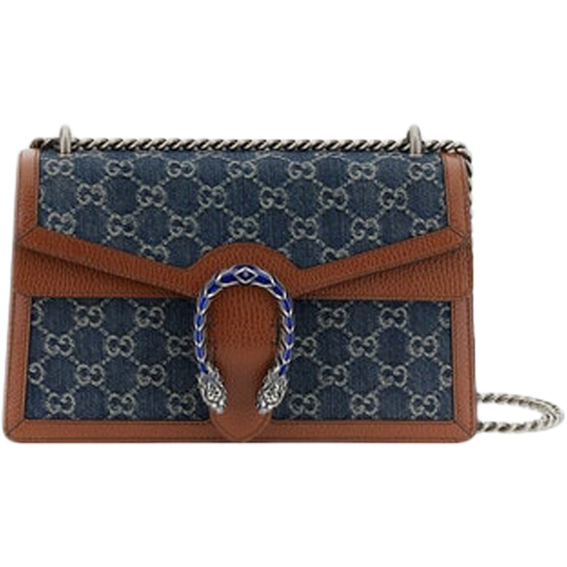 Gucci Dionysus Shoulder Bag Small GG Jacquard Blue/Ivory/Brown