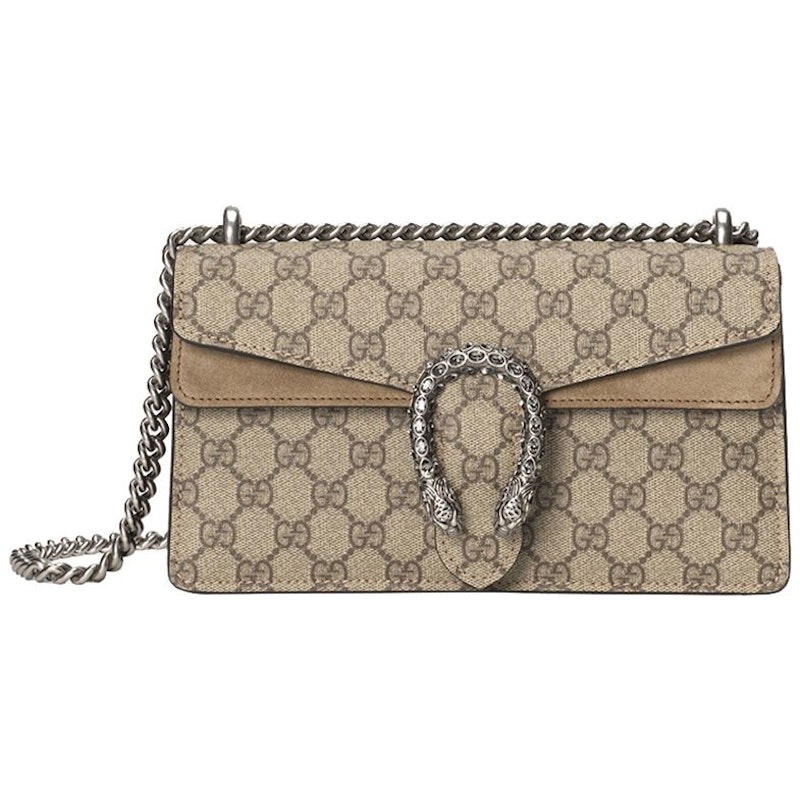 Gucci Dionysus Shoulder Bag Small GG Supreme Canvas Beige/Ebony