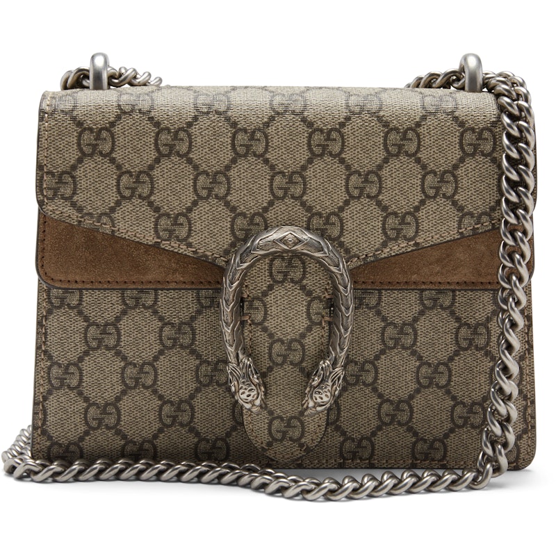 Gucci Dionysus Shoulder Bag GG Supreme Mini Brown