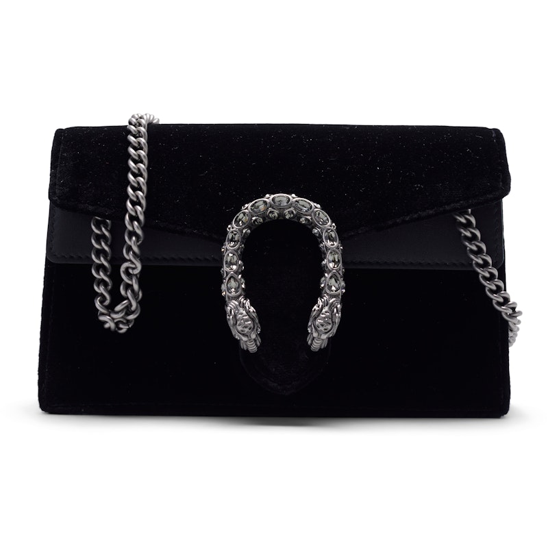 Gucci Dionysus Velvet Crystal Super Mini Black